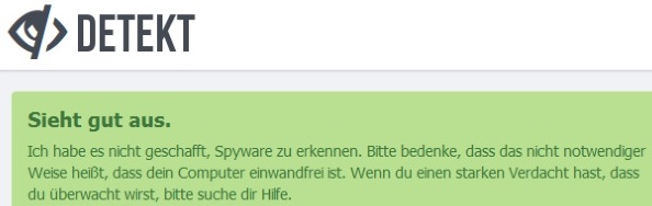Detekt-Ergebnis: Sieht gut aus auf meinem PC Detekt-Ergebnis: Sieht gut aus auf meinem PC