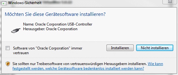 Die Software will auf dem Windows-System Software-Emulationen von Geräten installieren. Kann man machen...